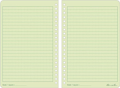 Rite In The Rain Weatherproof Side Spiral Notebook, 4.625" x 7", Green Cover, Universal Pattern (No. 973), 7 x 4.875 x 0.375