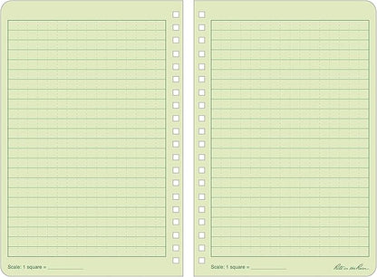 Rite in the Rain Weatherproof Side Spiral Kit: Tan CORDURA® Fabric Cover, 4.625" x 7" Green Notebook, and Weatherproof Pen (No. 973-KIT)