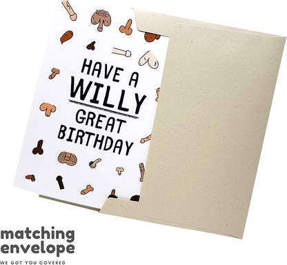 Sleazy Greetings Funny Birthday Card For Women or Men | Dirty Penis Adult Rude Offensive Friend Bday Card with Envelope | Willy Great Birthday