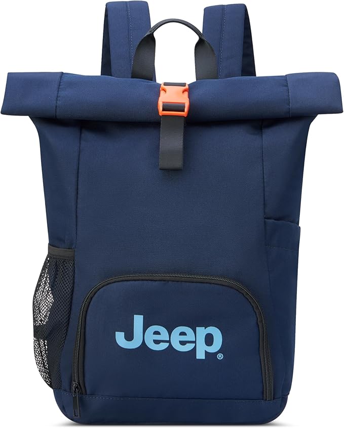 Jeep JS016D Rolltop Travel Backpack, Navy, 17" Laptop