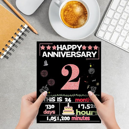Joycard 2th Anniversary Card for Women, Wedding Card for Wife, Sweet Marriage Decorations Gifts for Couple, Perfect for Her on Anniversary Day, Back in 2023
