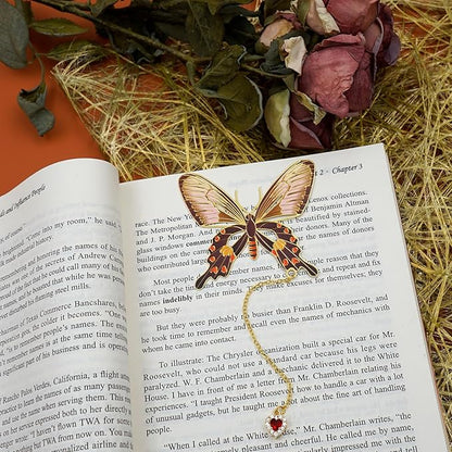 Butterfly Bookmarks for Women,Metal Bookmark,Unique Gifts Book Markers for Women Book Lovers,Teacher Appreciation Gifts,Valentine Mother's Day Christmas New Year Birthday Gift (04-Love)