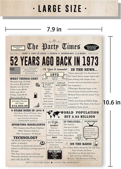 Funny 52nd Birthday Card for Her Him, Retro 52nd Birthday Decorations for Women Men Mom Dad, 52 Years Old Bday Gifts Ideas for Husband Wife