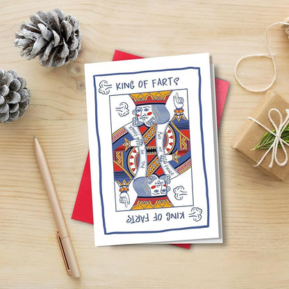 King of Farts Birthday Card for Husband Boyfriend, Funny Birthday Card for Men Him, Hilarious Birthday Gift