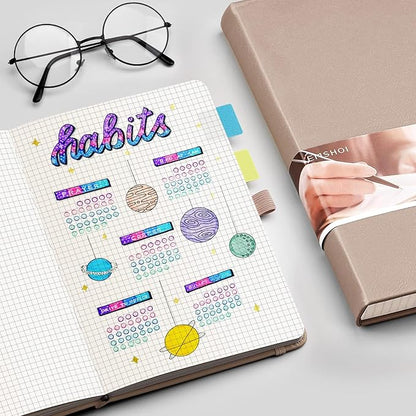 EMSHOI Graph Paper Notebook - 256 Pages A5 Graph Notebook/Journal, Hard Cover, 120gsm Thick Paper, Smooth PU Leather, Inner Pocket, 5.75" x 8.38"-Khaki