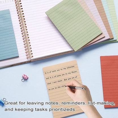 9 Pack Lined Sticky Notes 4X6 in Post Sticky Notes with Lines, 9 Aesthetic Vintage Sticky Note Large Neutral Ruled Post Sticky Super Sticking Power Pads, School Office Desk Accessories (Vintage)