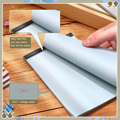 Lincia 24 Pcs 4" x 6" Legal Pad Writing Notepads Small Legal Pad College Ruled 30 Sheets Multiple Color Lined Note for Work 80 Gsm Paper for Grocery List Shopping List (Classic Color)