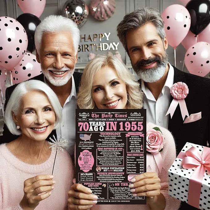 70th Birthday Gifts for Women/70 Year Old Woman - 70th Birthday Decorations, Cards & Party Supplies for Women