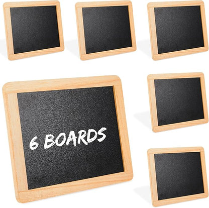 Chinco 6 Pcs Small Slate Chalkboard Mini Chalk Board with Frames Mini Board Signs School Supplies for Classroom Home Office