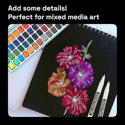 ARTISTRO 5 White Paint Pen for Rock Painting, Stone, Ceramic, Glass, Wood, Tire, Fabric, Metal, Canvas. Set of 5 Acrylic Paint White Marker Water-based Extra-fine Tip