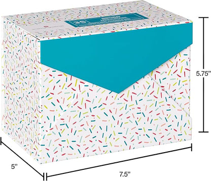 American Greetings 35-Count Birthday Card Assortment with Envelopes, Seals, and Storage Box (Confetti)