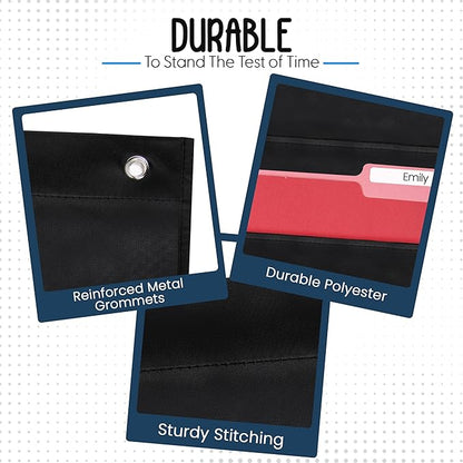 30 Pocket File Pocket Chart, Black, 42" Wide x 47" Tall - Versatile Wall Hanging File Folder Organizer for Classroom, Office, Home, and More - Wall Folder Organizer - 30 Pockets