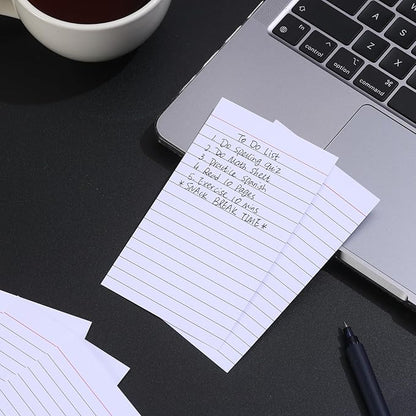 Vertical Ruled Index Cards 3 X 5 Flash Card Double Sided Lined Notecards Heavy Weight Ruled Checklist Thick Recipe Cards for Studying, School, Home and Office（White,300Count）