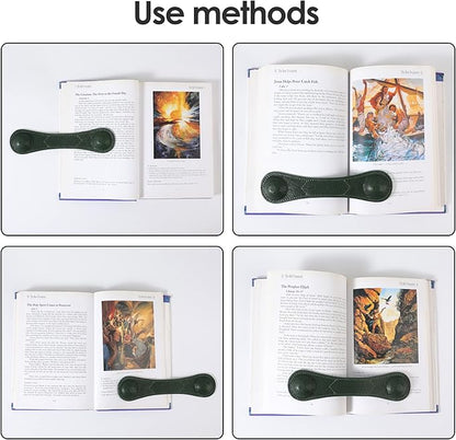 KINIVA Leather Weighted Bookmarks Book Weight Page Holder for Reading,Book Open Holder for Kids Adult,Gifts for Reader (01 Green)