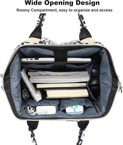 Leopard Laptop Backpack College School Backpack Bookbags Nurse Backpacks Travel Bags Casual Daypacks for Women Girls Fits 15.6 Inch Notebook