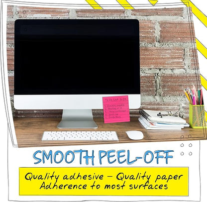 Better Office Products Lined Sticky Notes 3 x 3, 20 Pack Box, 2,000 Sheets (100/Pad), Self Stick Notes with Lines, Bright Assorted Colors, Post Memos, Strong Adhesive, 20 Pads in Box