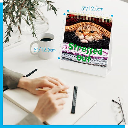 40 Pages Funny Desk Sign, 34 Different Fun and Flip-Over Messages plus 6 Erasable Blank Pages, Funny Desktop Flip Book for Office Gifts Desk Accessories (Animal Design)