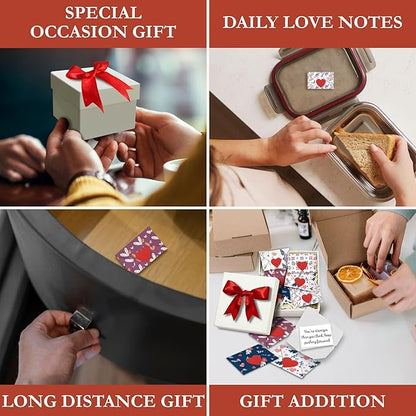 Mini Love Notes For Him Her - Cute Couple Gifts For Him Boyfriend Long Distance, Romantic Valentines Day Gifts For Men, Lunch Box Notes For Husband, Tiny Love Letters Message Note Cards