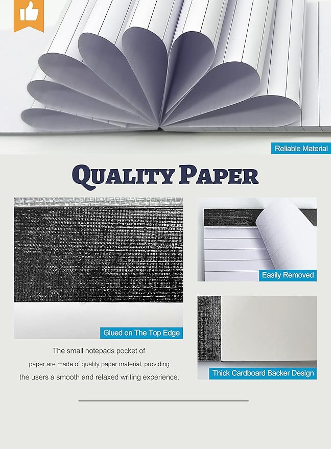 10 Pack Notepad Small Lined Writing Notepads 4 x 6 Inch Memo Pads Refills Paper Tear off Note Pads 4 x 6” Scratch Pads Server Writing Pad Small Notebook with 30 sheets in Each Pad for School Office