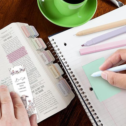 XKDOUS Bible Study Supplies Journaling Kit for Women, Bible Study Kit, 12 Pastel Bible Highlighters and Pens No Bleed, 75 Laminated Bible Tabs, 2 Bible Bookmarks and More