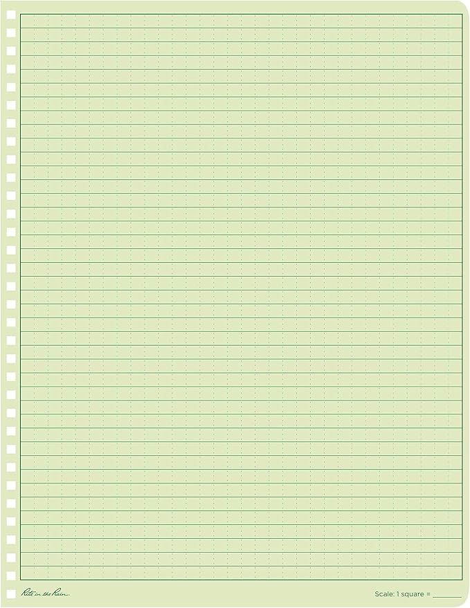 Rite in the Rain Weatherproof Side Spiral Notebook, 8.5" x 11", Green Cover, Universal Page Pattern (No. 973-MX)