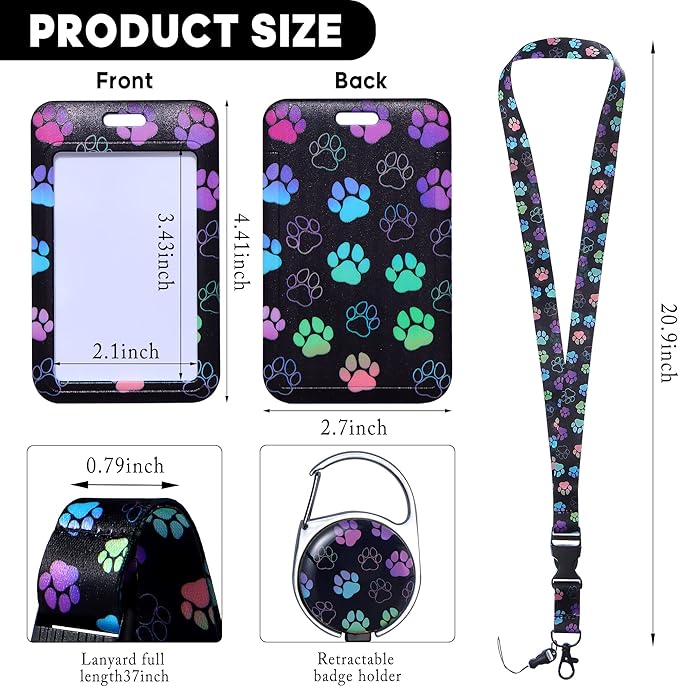 Cute ID Badge Holder with Lanyard Retractable Badge Reel Clip Funny Lanyards for ID Badges Name Tags Keychain for Office Teacher Doctor Student Women Men Nurse Accessories for Work