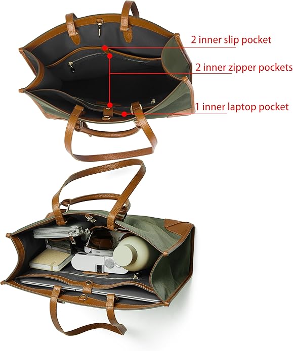 DORIS&JACKY Large Briefcase Tote Bag For Women 15.6 Inch Laptop Work Shoulder Purse And Office Business Handbags