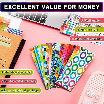 Kids Laminated Book Markers Optical Bookmarks Reading Bookmarks Creative Colored Bookmarks for Teacher Student Kids Classroom School Office Stationery Supply (100 Pieces)