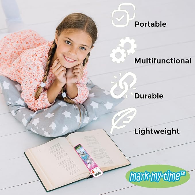 Mark-My-Time - Digital Bookmark - Mark My Time Reading Timer and Bookmark for Kids, Cool Bookmarks and Reading Incentives, Christmas Gift & Stocking Stuffer for Book Lovers - 3D Enchanted Horses