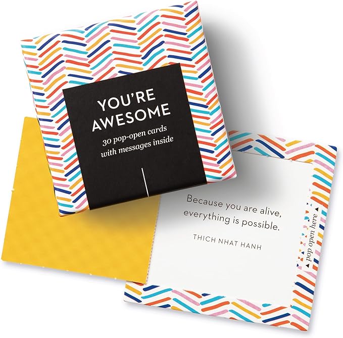 Compendium ThoughtFulls Pop-Open Cards — 2-Pack of You're Awesome, Yay, You! — 60 Pop-Open Cards, Each with a Different Message Inside