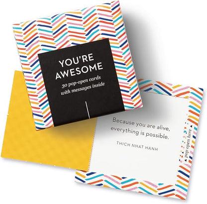 Compendium ThoughtFulls Pop-Open Cards — 2-Pack of You're Awesome, Yay, You! — 60 Pop-Open Cards, Each with a Different Message Inside