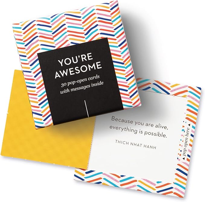 Compendium ThoughtFulls Pop-Open Cards — 3-Pack of You're Awesome, Smile, Be Happy — 90 Pop-Open Cards, Each with a Different Message Inside