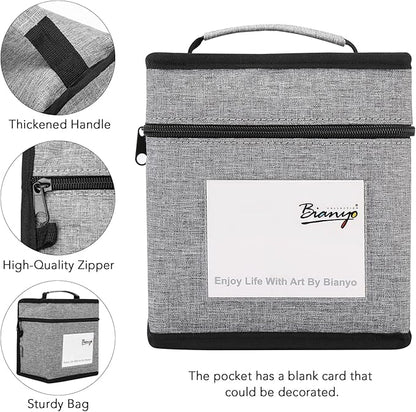 Bianyo 72 Pastel Markers Alcohol Marker Set, Dual Tip Art Markers Set, Alcohol-Based Ink Permanent Marker with Premium Grey Bag for Adults, Kids, Amateurs, Coloring, Drawing, Outlining, highlighting