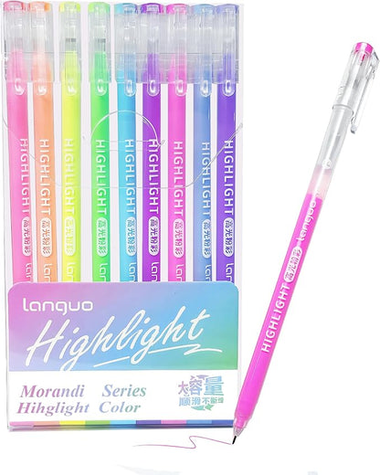 0.5mm Journal Colouring Pens, Assorted Rainbow Colors Pens Set of 9 for Adults Journal Coloring Calligraphy,Made for Everyday Writing, Journals,Drawing,Coloring Books (Highlights Color)