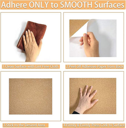 SUNGIFT Cork Board 12"x12" - 1/2" Thick Square Bulletin Boards 12 Pack Cork Tiles with 100 PCS Push Pins Mini Wall Self-Adhesive Corkboards Tiles for Wall