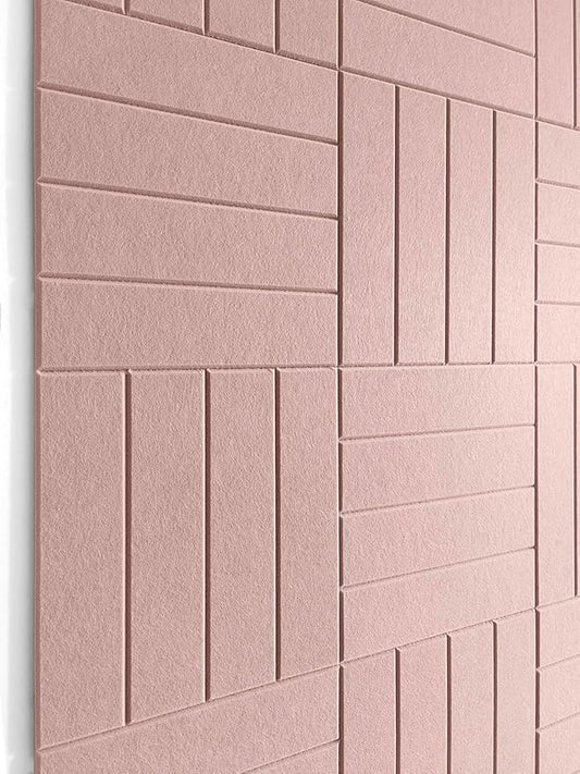 Large Cork Board Alternative - 12-Pack Felt Wall Tiles with Safe Removable Adhesive Tabs, Cork Wall Tiles Bulletin Board Home Office Essentials - Pink