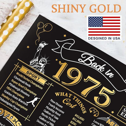 50th Birthday Card for Men Women, 3D Pop Up 50th Birthday Gifts Cards for Him Her, Back In 1975 Funny 50 Year Old Birthday Decorations