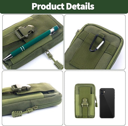 7 Piece Waterproof Notebook, 3 X 5 Inch Waterproof Notepad with Waterproof Weatherproof Pen and Waterproof Multi Functional Waist Pack for Outdoor Activities Recording (Army Green)