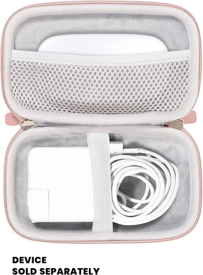 Alltravel All in one case for MacBook Accessories MacBook, MacBook Pro, Air Charger 45W/60W/100W, MagSafe 1/2, Magic Mouse 1/2, Lightning Cord, USB Hub, Type C Hub (Rose Gold)