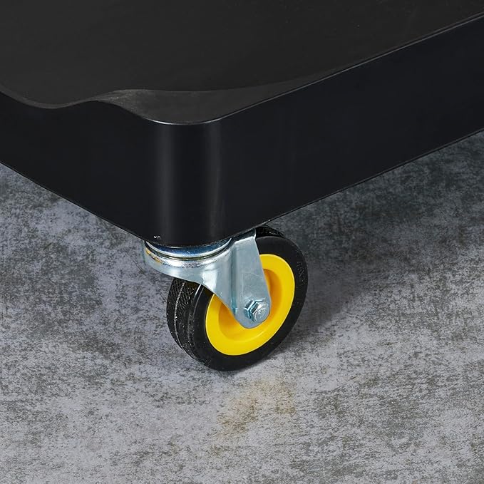 Restaurantware-Clean Tek Professional Janitor Cart with Wheels, 1 Cleaning Trolley with Cover and 21 Gallon Bag - 3 Shelves, Heavy-Duty, Gray Plastic Commercial Janitorial Cart, for Restaurants