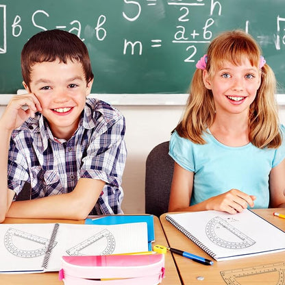 Zonon 24 Pieces Plastic Protractors Bulk Classroom Clear Math Protractors 180 Degrees 6 Inch Protractors for Geometry Student, Angle Measurement, Students Back to School Supplies Office Supplies