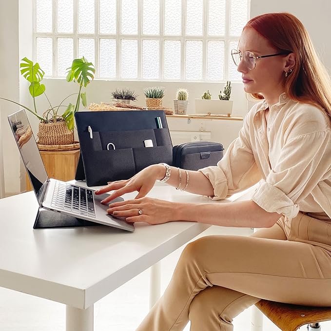 Beblau 3-in-1 Sleeve Bag, Laptop & Tablet Portfolio | Portable Tech & Desktop Organizer | Laptop Carrying Case | MacBook Air/Pro, Lenovo, HP, Dell, Asus Notebook..Up to 13" Gift