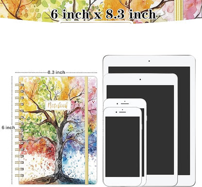 Frasukis Ruled Notebook/Journal - Lined Journal, 8.5" X 6.4", Ruled Spiral Notebook/Journal, Banded with Waterproof Hardcover, Exquisite Inner Pocket for School, Office & Home