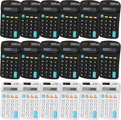 18 Pack Pocket Size Calculators Bulk 8 Digit Display Basic Calculator for Students Small Calculators Solar Battery Dual Power Calculator for School