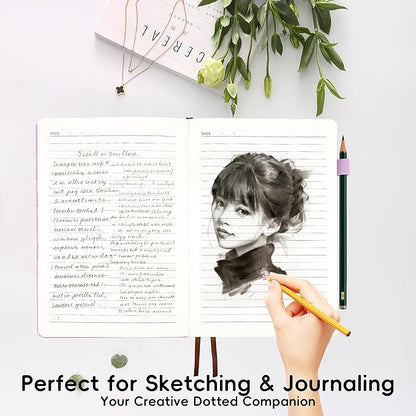 Lined Journal Notebook for Women Men, 192 Pages 100 GSM Thick Paper, Hardcover | Embossed Leather Journals for Writing, A5 College Ruled | Business, Work & School, 5.8"×8.5"(Purple)