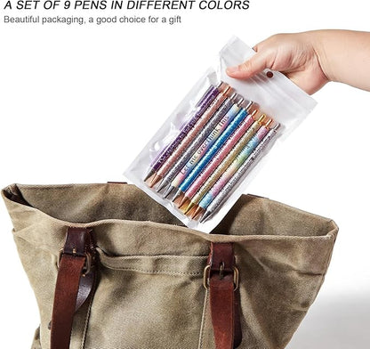 9PCS funny pens for adults,novelty sarcastic snarky office pens ballpoint,Swear Dirty Cuss Word black pens with sayings