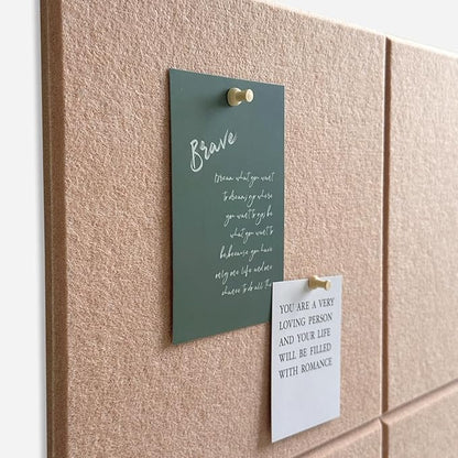 Large Cork Board for Office Wall Decor,48"x36"-12 Pack Felt Wall Tiles with 35 Push Pins, Thicker 0.47in, Felt Bulletin Board Pin Board Cork Boards for Walls - Salmon Pink