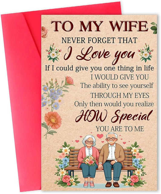 Funny Wife Birthday Card from Husband, Best Gift for My Wife Birthday, Thank You Card for Wife, Happy Wife Birthday Gift Ideas for Her