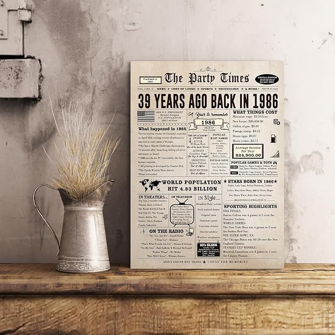 39th Birthday Card Gifts for Her Him, Happy 39th Birthday Decorations for Women Men, Large 39 Years Old Bday Card for Husband Wife