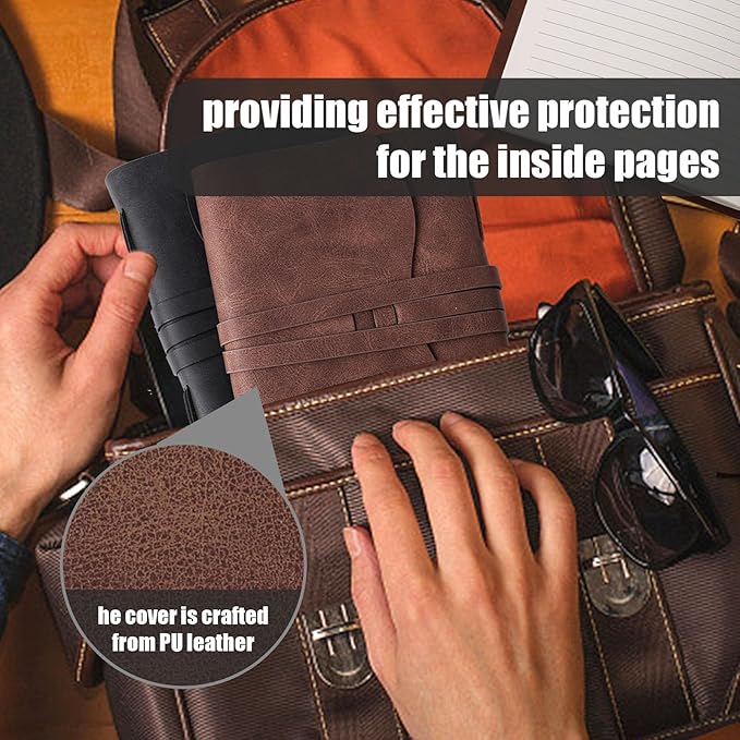 Leather Journal Notebook, 6x8 Inches Leather Bound Journal Vintage Notebook Personal Journal for Writing